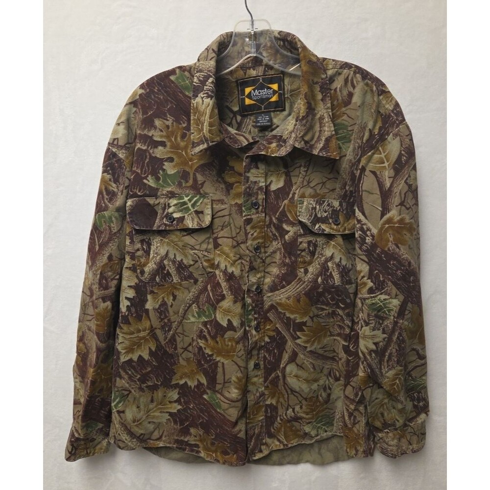 Master Sportsman Mens XL Camo Button Long Sleeve Hunting Shirt Outdoor